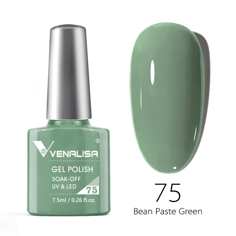 Esmalte de uñas en gel VENALISA VIP4 (7,5 ml): fórmula sin HEMA, acabado semipermanente, textura superior y larga duración; incluye capa superior (top coat) templada.