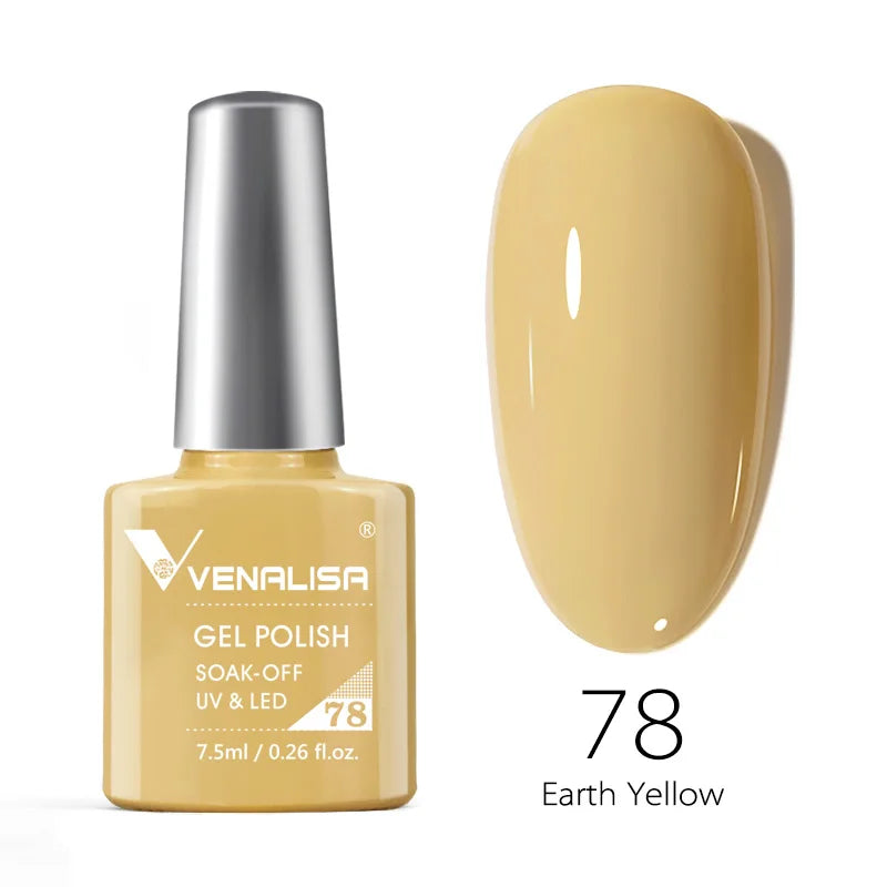 Esmalte de uñas en gel VENALISA VIP4 (7,5 ml): fórmula sin HEMA, acabado semipermanente, textura superior y larga duración; incluye capa superior (top coat) templada.