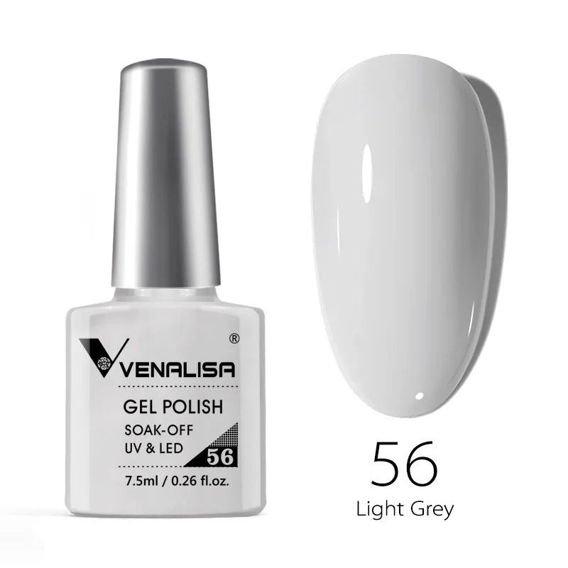 Esmalte de uñas en gel VENALISA VIP4 (7,5 ml): fórmula sin HEMA, acabado semipermanente, textura superior y larga duración; incluye capa superior (top coat) templada.