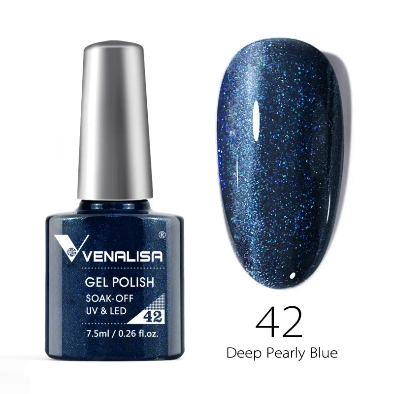 Esmalte de uñas en gel VENALISA VIP4 (7,5 ml): fórmula sin HEMA, acabado semipermanente, textura superior y larga duración; incluye capa superior (top coat) templada.