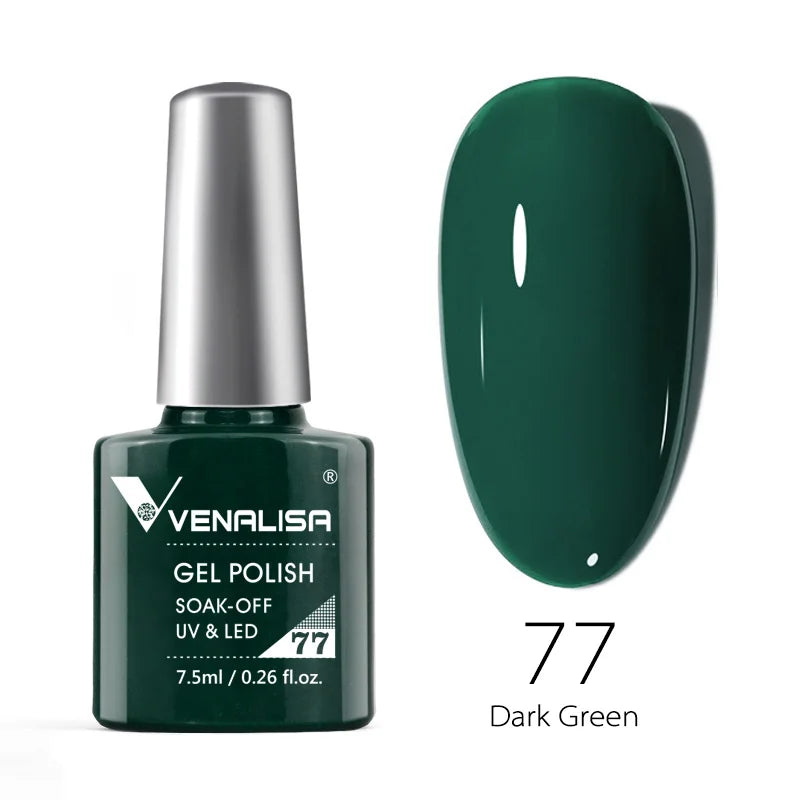 Esmalte de uñas en gel VENALISA VIP4 (7,5 ml): fórmula sin HEMA, acabado semipermanente, textura superior y larga duración; incluye capa superior (top coat) templada.
