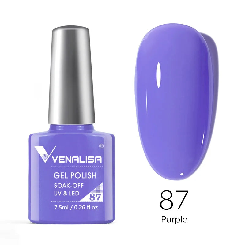 Esmalte de uñas en gel VENALISA VIP4 (7,5 ml): fórmula sin HEMA, acabado semipermanente, textura superior y larga duración; incluye capa superior (top coat) templada.