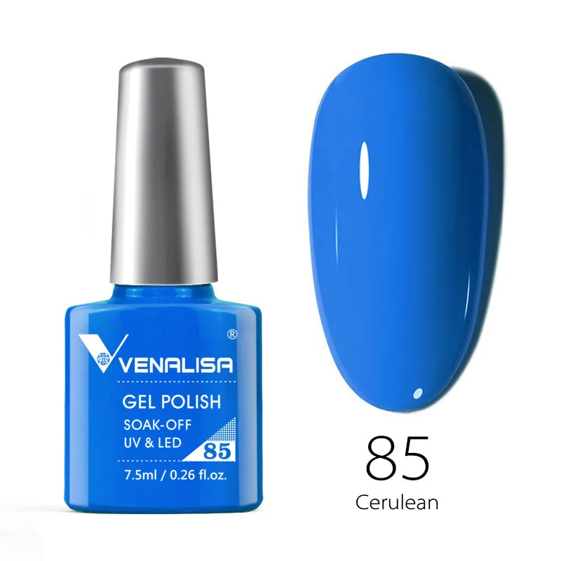 Esmalte de uñas en gel VENALISA VIP4 (7,5 ml): fórmula sin HEMA, acabado semipermanente, textura superior y larga duración; incluye capa superior (top coat) templada.
