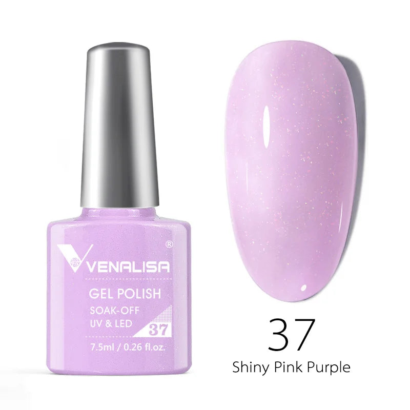Esmalte de uñas en gel VENALISA VIP4 (7,5 ml): fórmula sin HEMA, acabado semipermanente, textura superior y larga duración; incluye capa superior (top coat) templada.