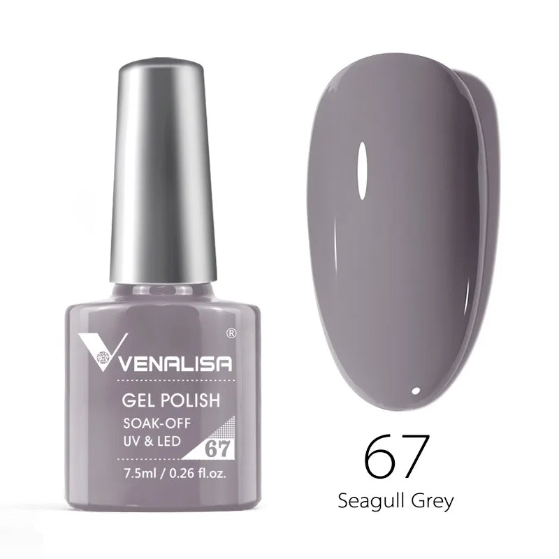 Esmalte de uñas en gel VENALISA VIP4 (7,5 ml): fórmula sin HEMA, acabado semipermanente, textura superior y larga duración; incluye capa superior (top coat) templada.