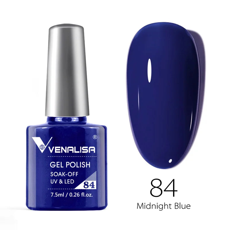 Esmalte de uñas en gel VENALISA VIP4 (7,5 ml): fórmula sin HEMA, acabado semipermanente, textura superior y larga duración; incluye capa superior (top coat) templada.