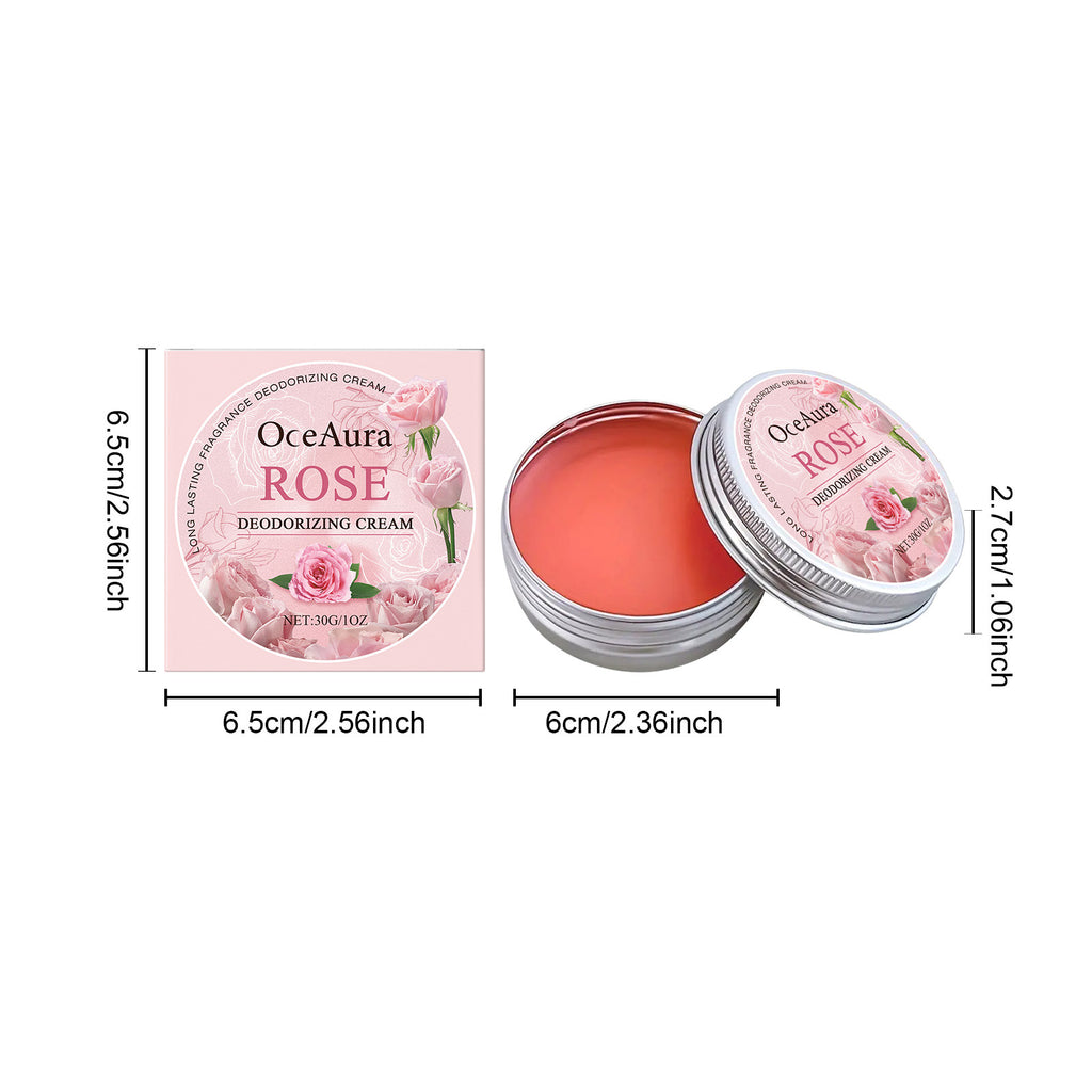 Crema corporal desodorante de rosas: elimina el olor, reduce la transpiración y neutraliza el mal olor de las axilas; ofrece un aroma duradero y una fragancia refrescante y encantadora.