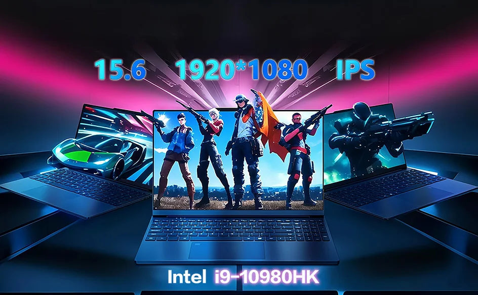 Portátil Intel Core i9 10980HK (modelo 2026) con Windows 11 Pro, pantalla de 15,6 pulgadas, 16 GB de RAM, SSD de 1 TB/2 TB, resolución HD (1920x1080), desbloqueo por huella dactilar y teclado retroiluminado.