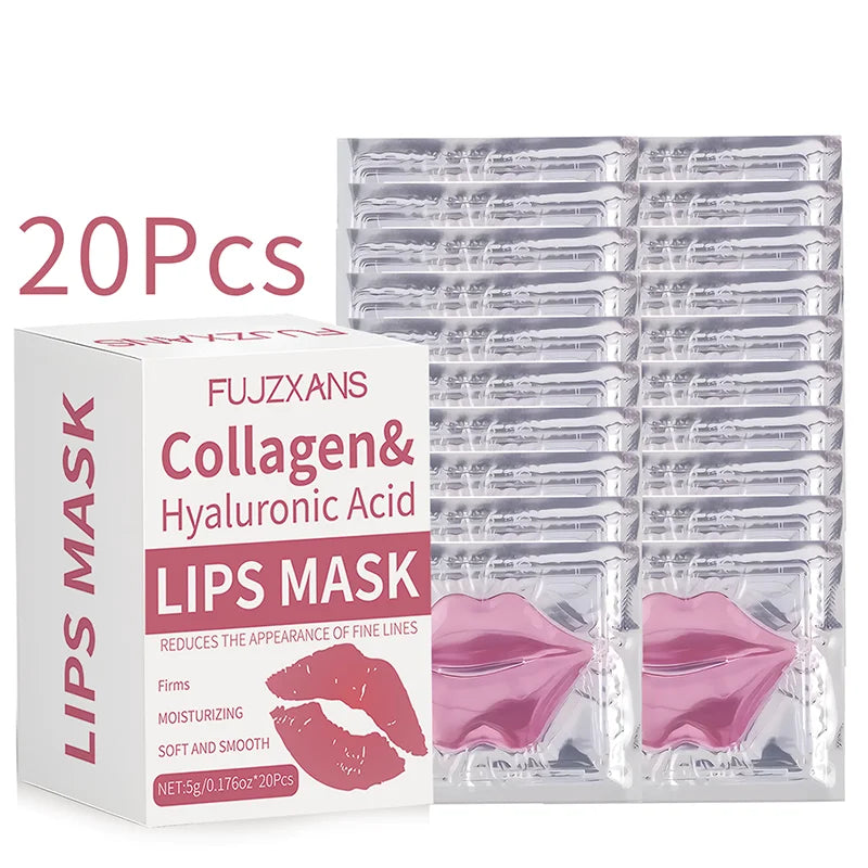 Caja de 20 mascarillas labiales rosas para el cuidado de la piel: reducen la apariencia de manchas oscuras e hidratan la piel para atenuar las arrugas.