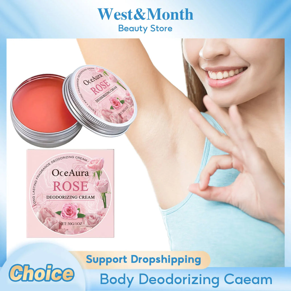 Crema corporal desodorante de rosas: elimina el olor, reduce la transpiración y neutraliza el mal olor de las axilas; ofrece un aroma duradero y una fragancia refrescante y encantadora.