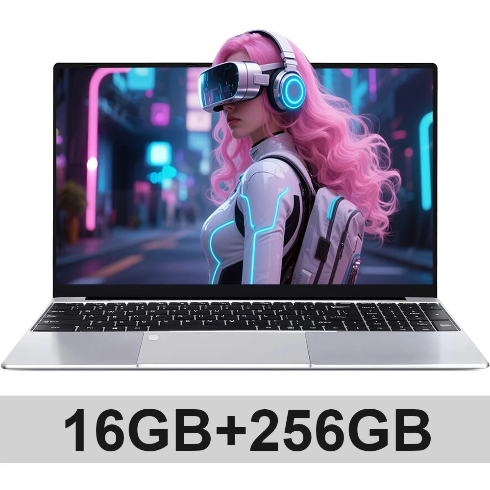 Portátil Xiaman de 15,6 pulgadas con procesador Intel Core i3, desbloqueo por huella dactilar, Windows 11 Pro, 16 GB de RAM, SSD de 512 GB o 1 TB y pantalla Full HD (1080p).