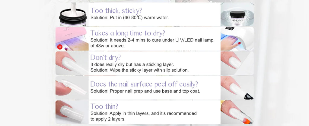 Saviland - Gel constructor de uñas de 100 g (tonos blanco, nude y rosa) para extensión de uñas; gel multifuncional para arte de uñas, tipo Soak-Off (remoción con remojo), curado UV, apto para salón y uso doméstico.