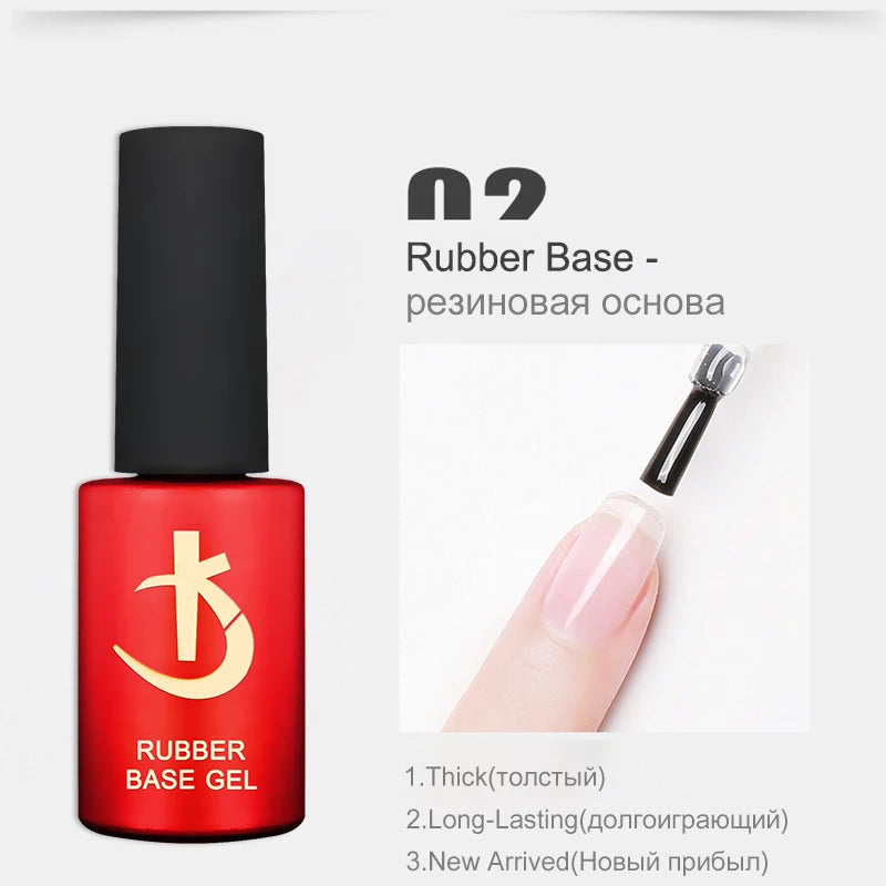 Lote KODI JYJ: Base y Top Coat para esmalte en gel, primer sin ácido, barniz híbrido semipermanente, top coat mate y base de goma (rubber base) espesa.