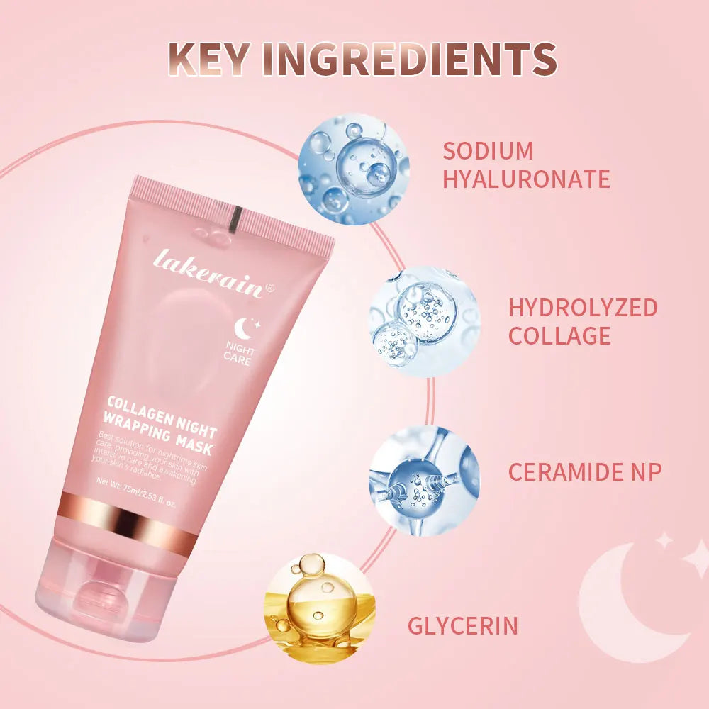 Mascarilla coreana crema de noche.original de colágeno profundo para hidratación y efecto tensor;