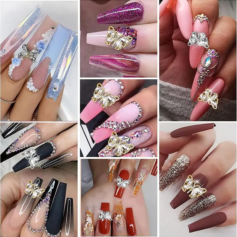BORN PRETTY - Gel adhesivo transparente UV/LED para pedrería y polvo efecto espejo, incluye pincel delineador para uñas.