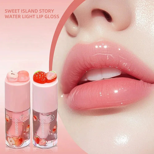 Aceite labial con sabor a frutas Jojo Diary: hidrata y humecta, previene los labios agrietados y reduce las arrugas; ideal para el cuidado de los labios en invierno; brillo labial estilo coreano con acabado acuoso.