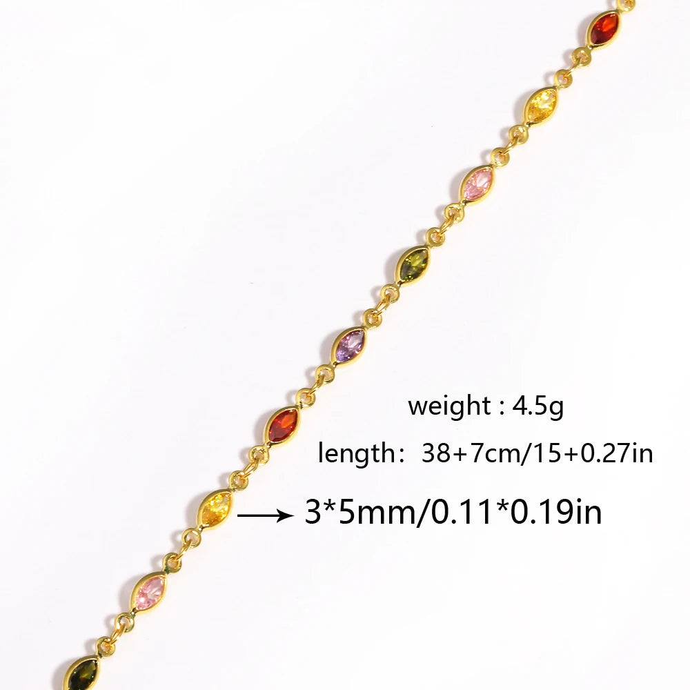 Gargantilla estilo hip hop para mujer: cadena tipo tenis con circonitas cúbicas multicolor (efecto arcoíris), acabado en tono dorado y alta calidad.