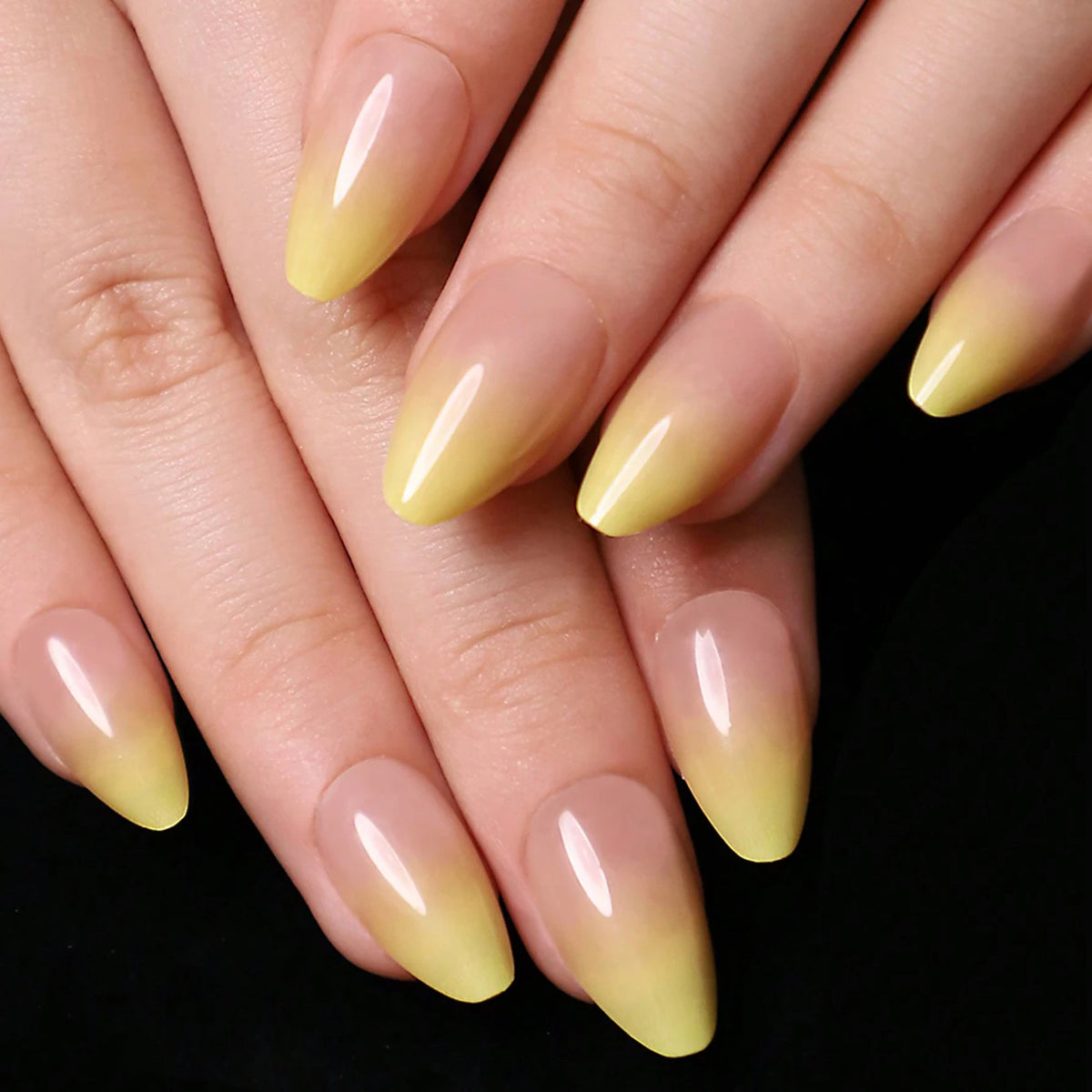 24 piezas de uñas postizas almendradas de tamaño mediano con diseños de lazo rosa, uñas acrílicas brillantes para pegar, ideales para mujeres y niñas.