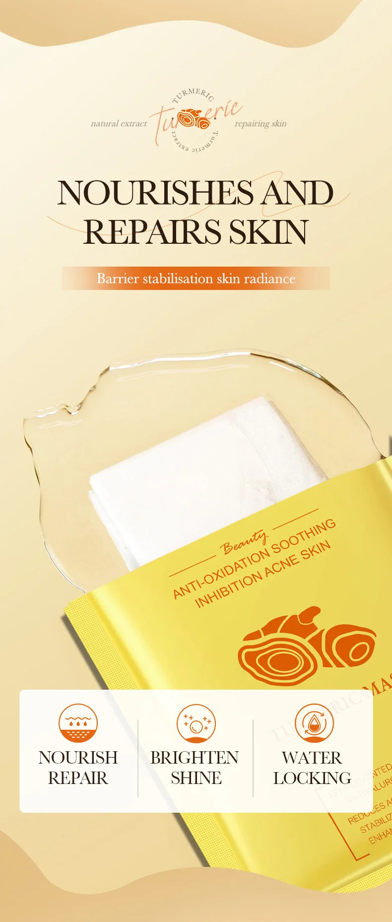 Pack de 5/10 mascarillas faciales BIOAQUA con baba de caracol, ácido hialurónico y retinol; hidratantes y reafirmantes para el cuidado de la piel del rostro.