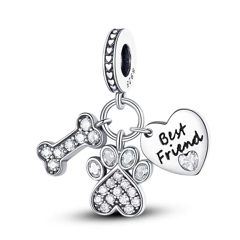 Colgante de plata de ley 925 con forma de estuche de maquillaje y circonitas; compatible con pulseras y collares DIY; regalo para ella.