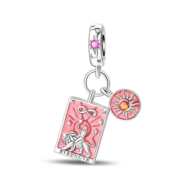 Colgante de plata de ley 925 con forma de estuche de maquillaje y circonitas; compatible con pulseras y collares DIY; regalo para ella.