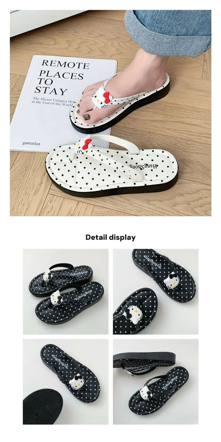 Sandalias y chanclas de verano Hello Kitty: modelo versátil, cómodo y de estilo tendencia (estilo "Ins"), ideal para la playa