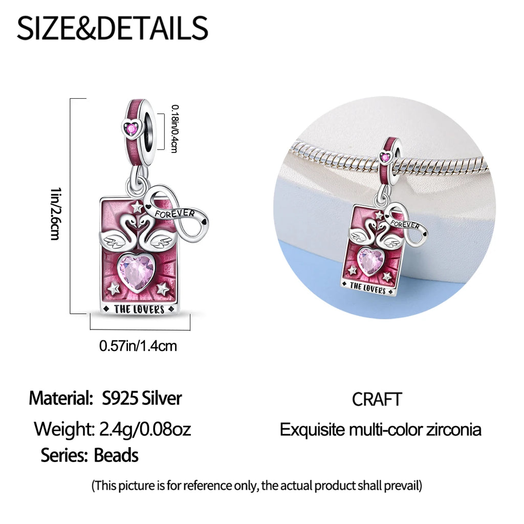 Colgante de plata de ley 925 con forma de estuche de maquillaje y circonitas; compatible con pulseras y collares DIY; regalo para ella.