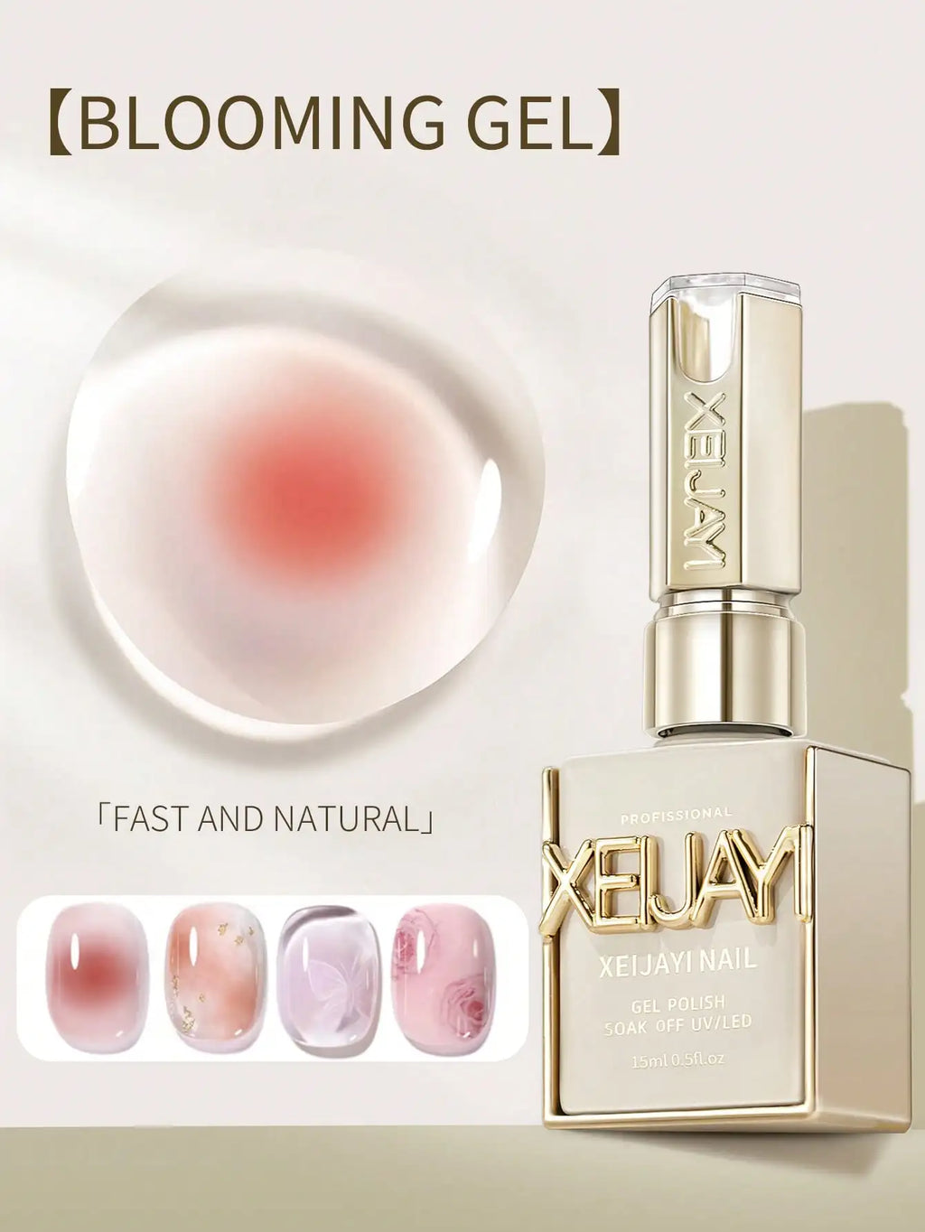 Esmalte de uñas Blooming Gel de 15 ml (UV/LED, Soak-Off), capa superior selladora brillante