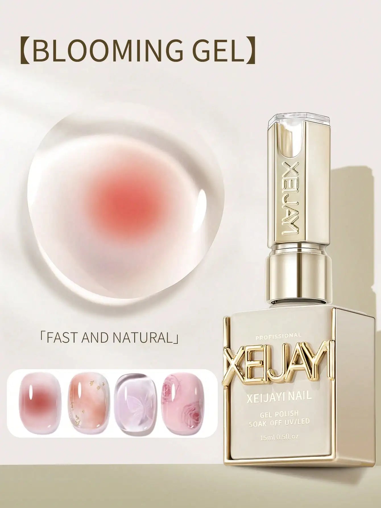Esmalte de uñas Blooming Gel de 15 ml (UV/LED, Soak-Off), capa superior selladora brillante