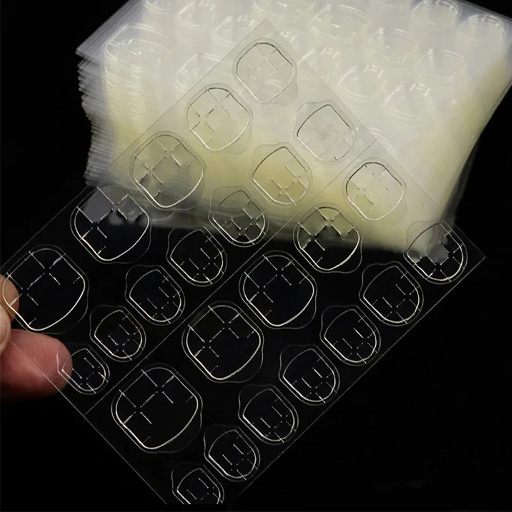 Adhesivos de doble cara para uñas postizas: pestañas adhesivas tipo gelatina, súper fuertes, impermeables y transpirables.