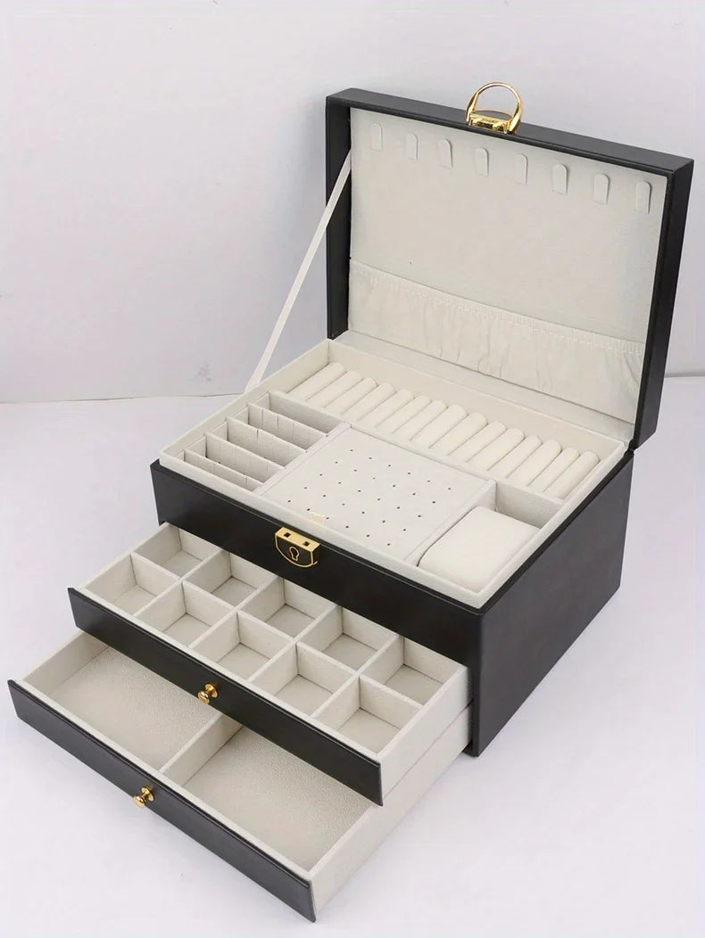 1 caja para guardar joyas (collares y pendientes); opción ideal para regalo.