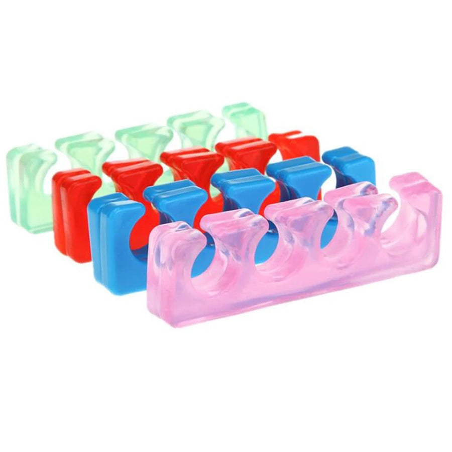 2 separadores de silicona reutilizables para uñas, cómodos espaciadores para dedos de manos y pies, ideales para manicura y pedicura.