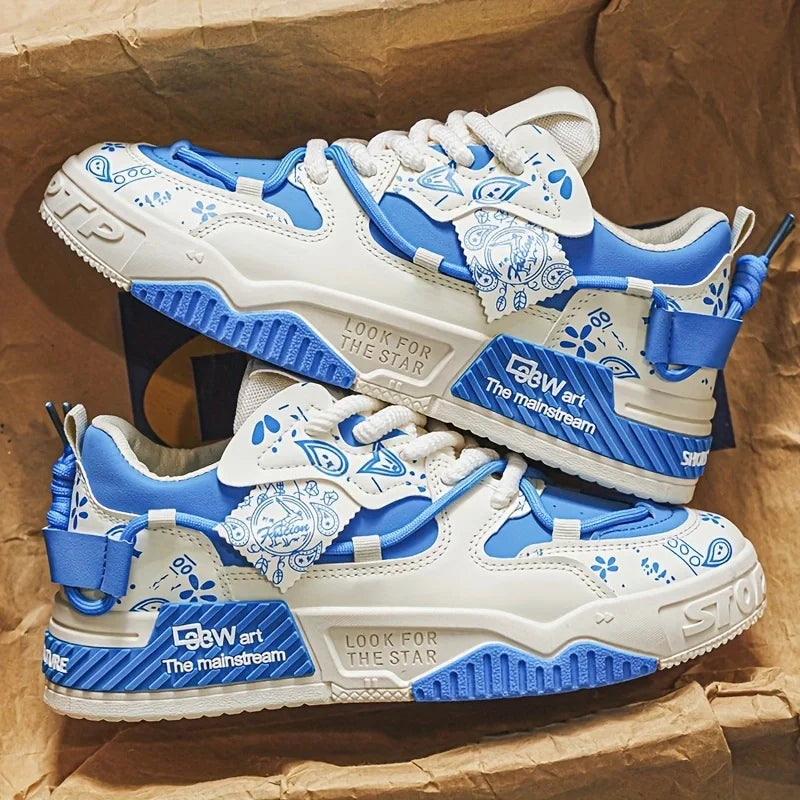 Zapatillas deportivas para hombre: calzado casual con cordones, apto para actividades al aire libre, fitness, skate y baloncesto; cómodas, con suela suave y disponibles en tallas grandes.
