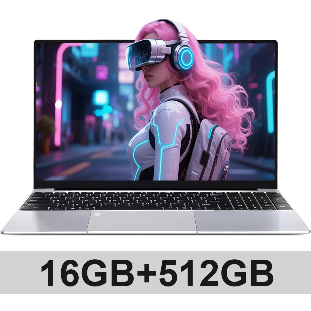 Portátil Xiaman de 15,6 pulgadas con procesador Intel Core i3, desbloqueo por huella dactilar, Windows 11 Pro, 16 GB de RAM, SSD de 512 GB o 1 TB y pantalla Full HD (1080p).