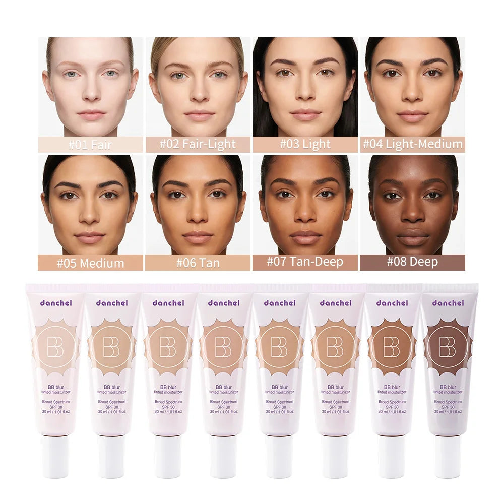 Crema hidratante con color, cobertura media, tono uniforme, protección solar ligera y maquillaje facial.