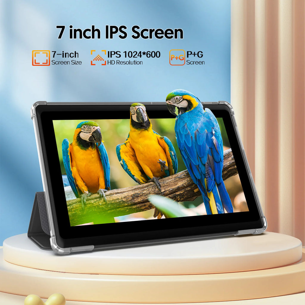 Tableta Android 13 de 7 pulgadas, 4 GB de RAM (2+2), 32 GB de almacenamiento, batería de 3500 mAh, pantalla IPS HD de 1024x600, cámaras duales, WiFi, Bluetooth