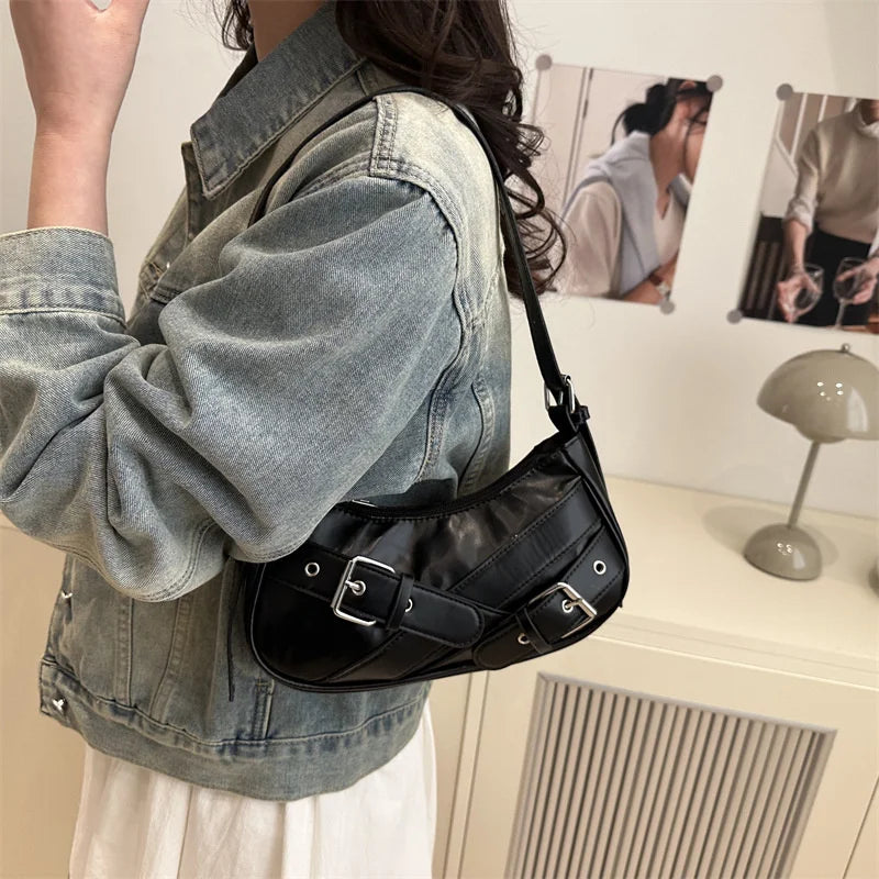 Bolso de hombro vintage estilo Y2K,bolso pequeño tipo bandolera, cartera de mano y bolso de moda.
