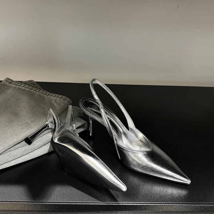 Nuevas sandalias de tacón alto para mujer, estilo *slip-on*, con punta en punta y diseño elegante y sexy; ideales para la oficina y el entorno profesional.