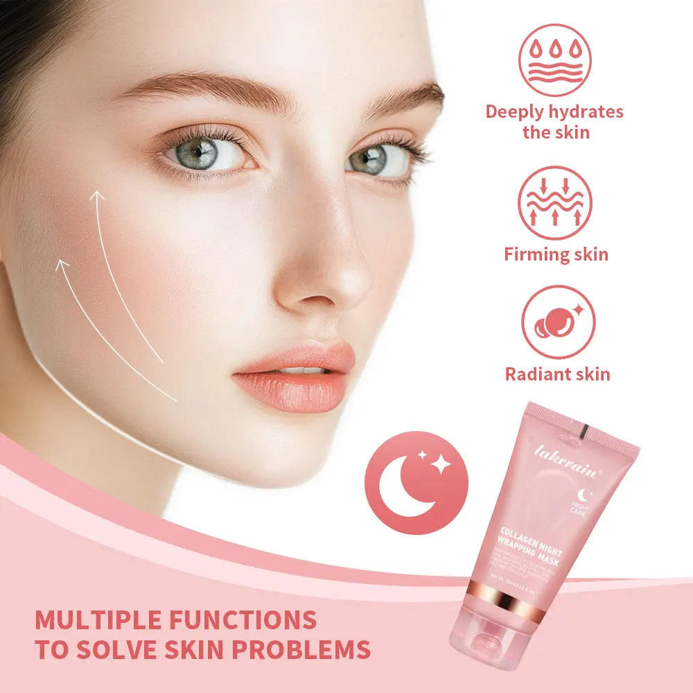 Mascarilla coreana crema de noche.original de colágeno profundo para hidratación y efecto tensor;