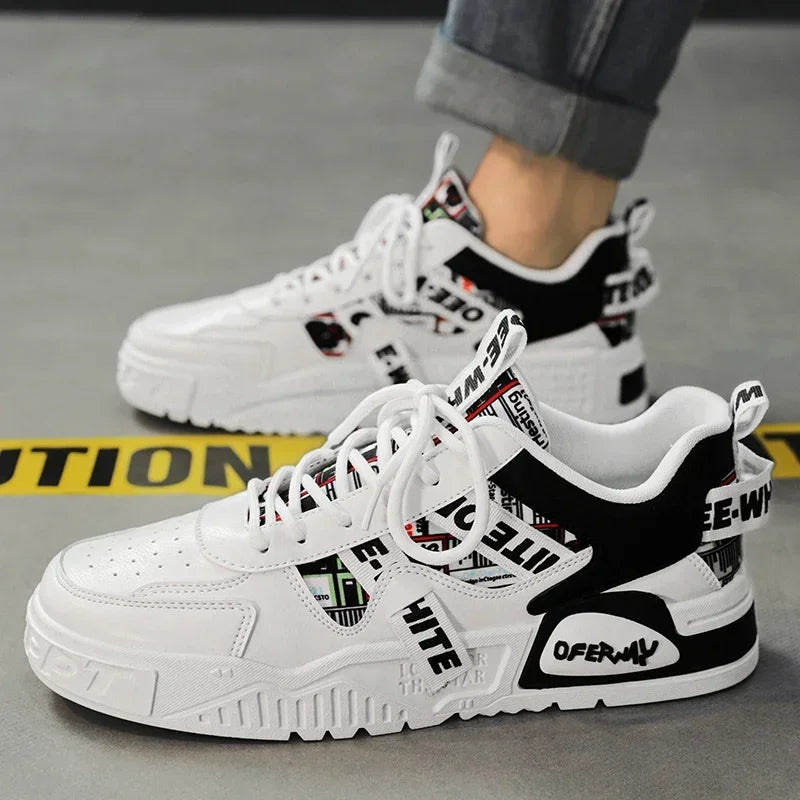 Zapatillas de skate para hombre: estilo casual, deportivo y de moda; ideales para correr, senderismo y uso diario. Diseño de lujo con plataforma, fabricadas en cuero.