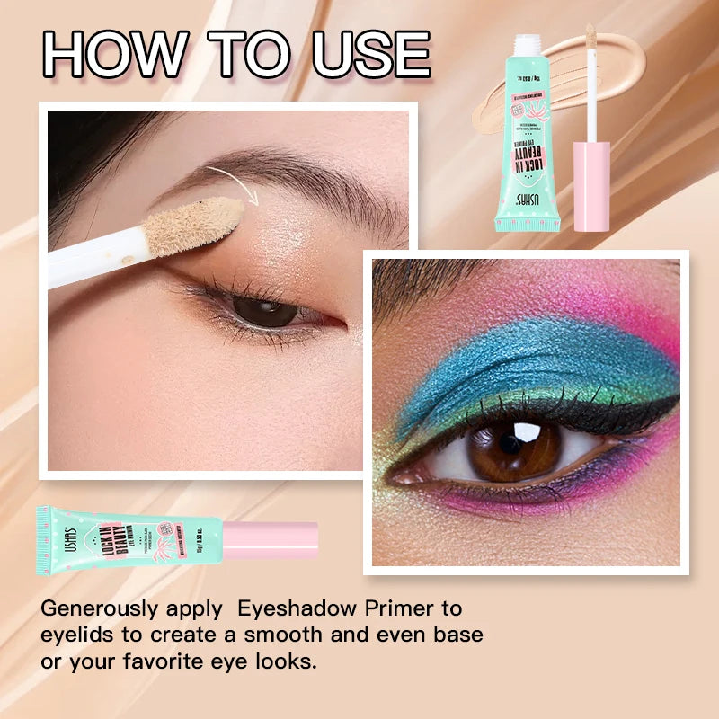 Prebase para ojos USHAS: ofrece un efecto de maquillaje duradero, unifica el tono de la piel del párpado, realza el color de las sombras y permite lograr un maquillaje de ojos perfecto.