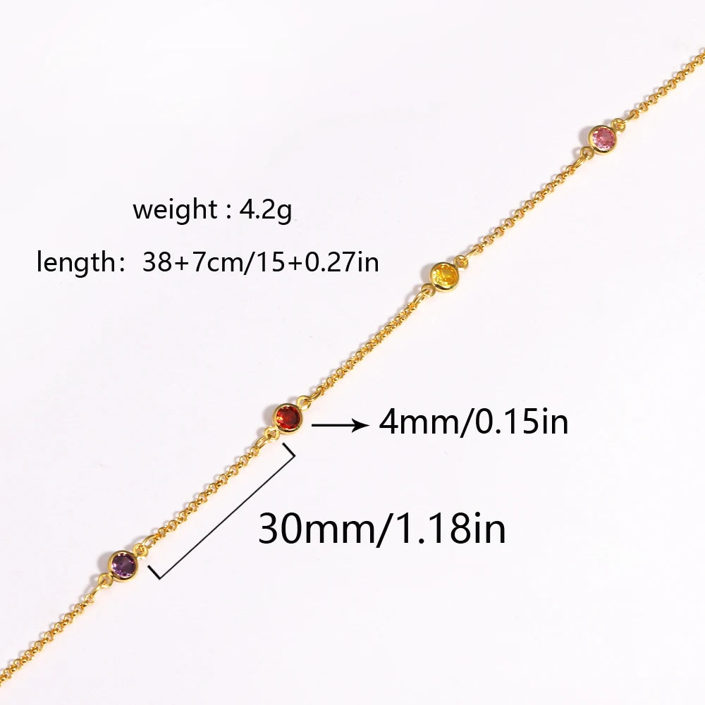 Gargantilla estilo hip hop para mujer: cadena tipo tenis con circonitas cúbicas multicolor (efecto arcoíris), acabado en tono dorado y alta calidad.