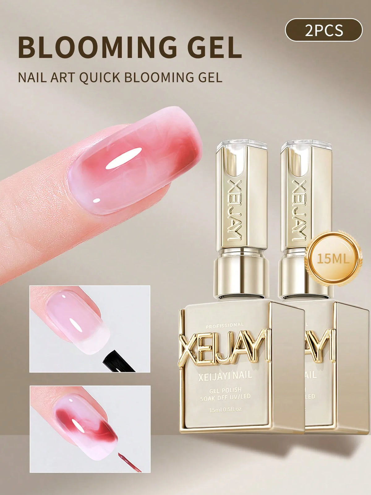 Esmalte de uñas Blooming Gel de 15 ml (UV/LED, Soak-Off), capa superior selladora brillante