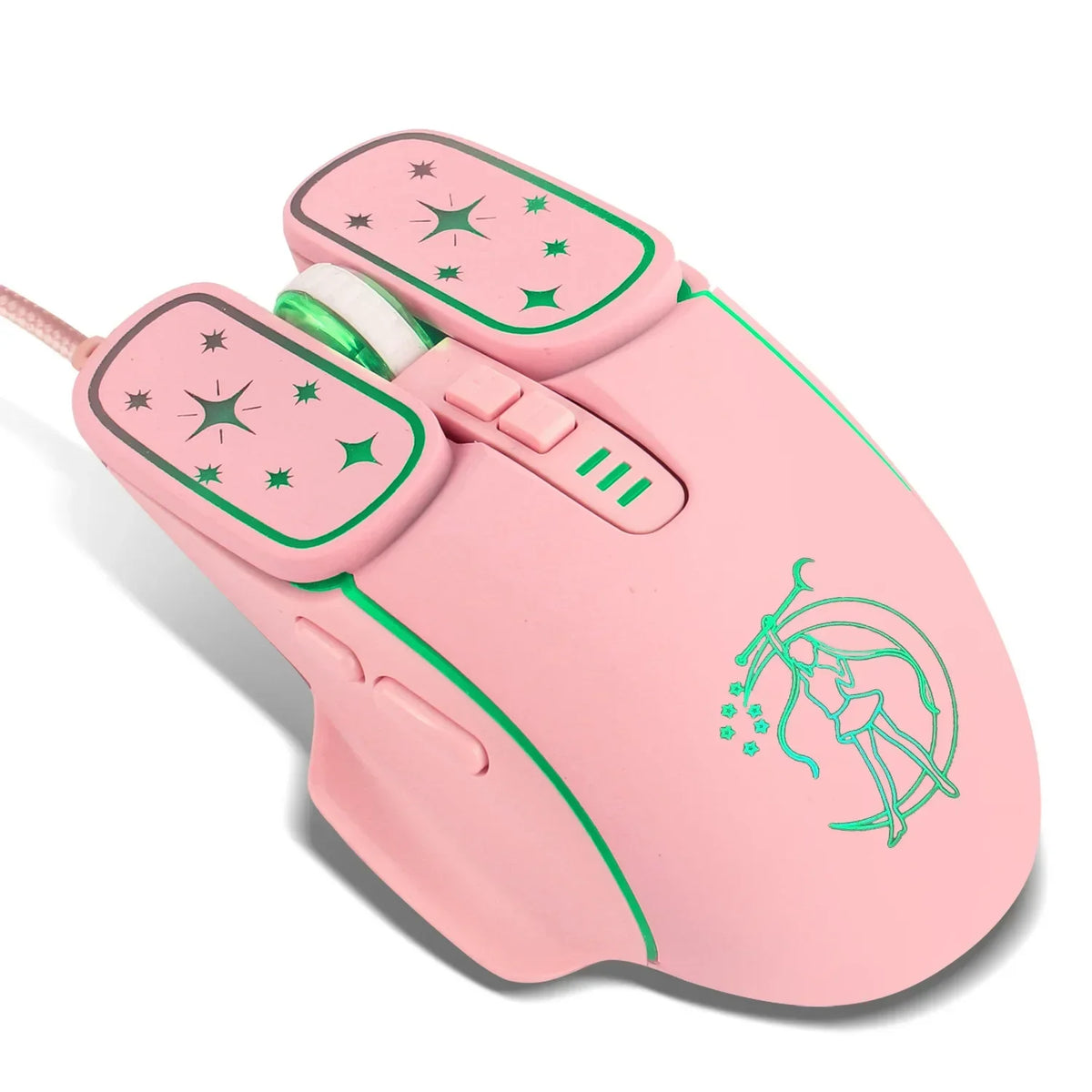 Ratón gaming USB con retroiluminación RGB y diseño ergonómico, ratón con cable 7D para eSports, compatible con portátiles y PC gaming.