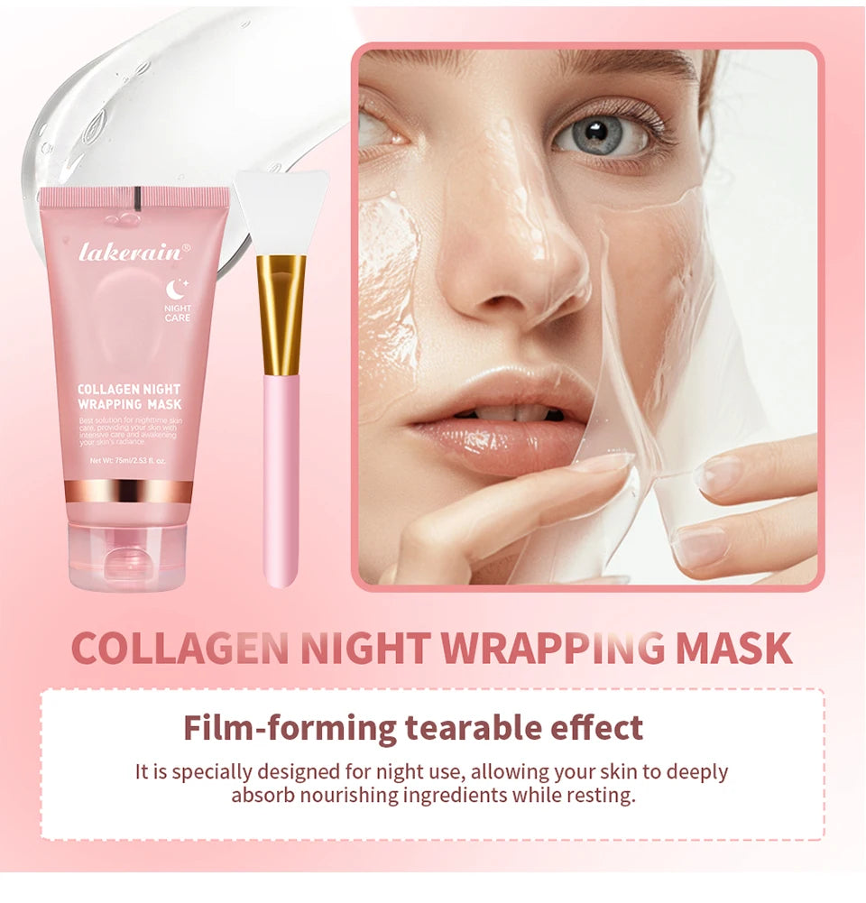 Mascarilla coreana crema de noche.original de colágeno profundo para hidratación y efecto tensor;