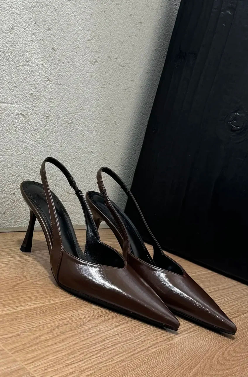 Nuevas sandalias de tacón alto para mujer, estilo *slip-on*, con punta en punta y diseño elegante y sexy; ideales para la oficina y el entorno profesional.