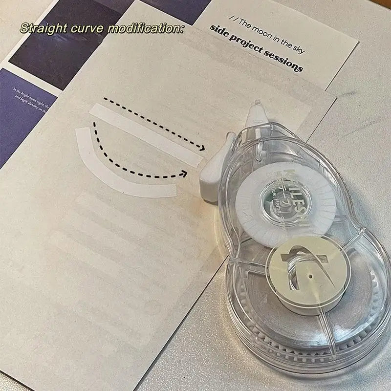 1 unidad de cinta correctora transparente y sencilla de 20 m (gran capacidad); material de papelería para estudiantes.