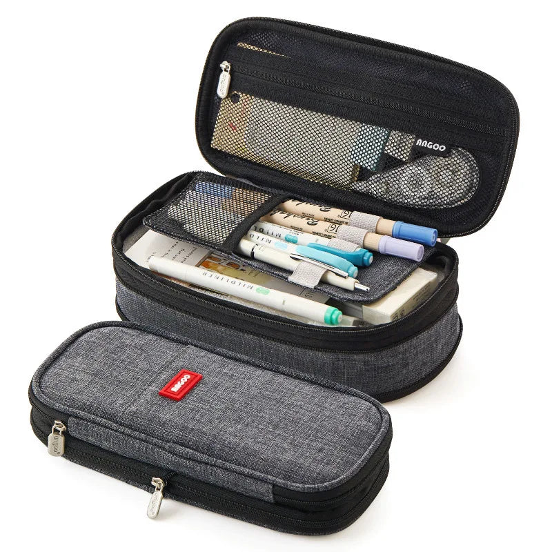 Estuche creativo de gran capacidad y doble capa para niñas; material seguro con certificación CPC; estuche escolar para artículos de papelería.