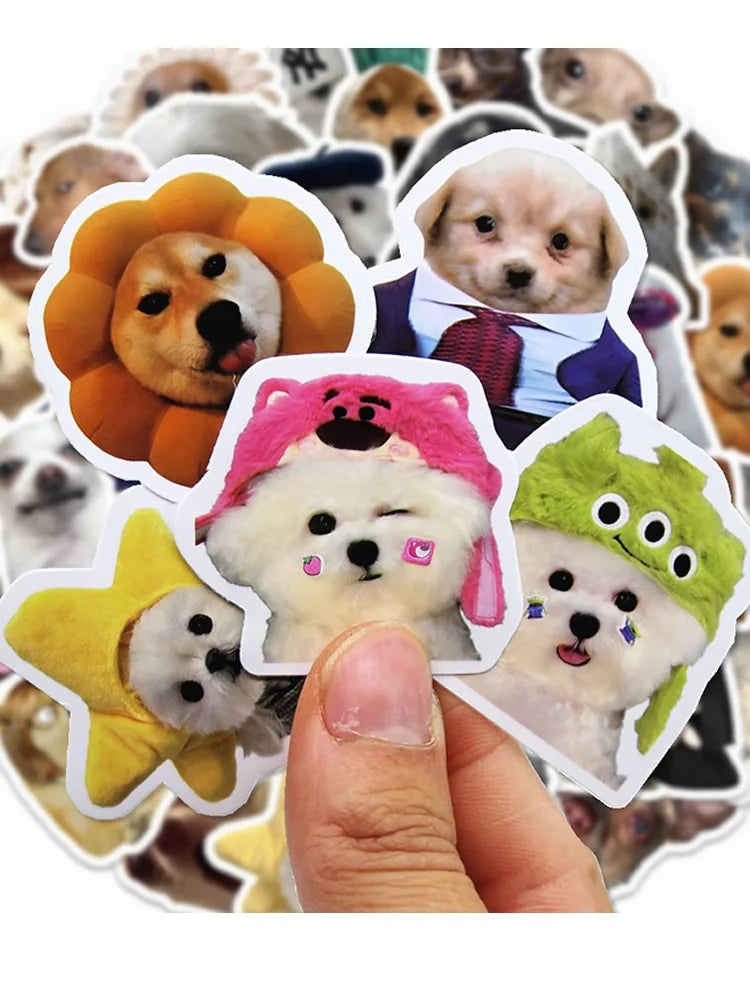 30/60/180 Pegatinas de perros divertidos: adhesivos adorables estilo dibujos animados para juguetes, papelería, guitarra, teléfono, bicicleta, portátil, equipaje, coche y estilo grafiti; ideales para niños.