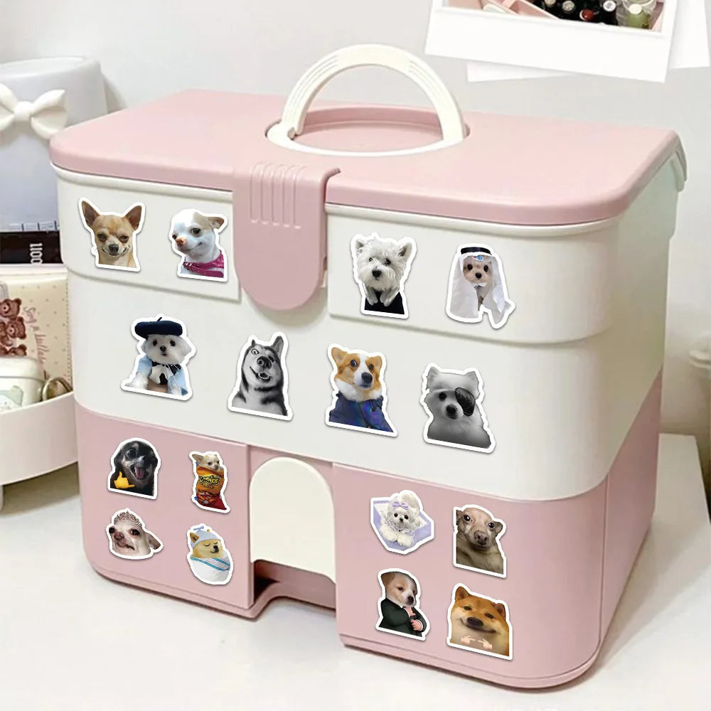 30/60/180 Pegatinas de perros divertidos: adhesivos adorables estilo dibujos animados para juguetes, papelería, guitarra, teléfono, bicicleta, portátil, equipaje, coche y estilo grafiti; ideales para niños.